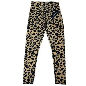 Kimberly C Leopard Print High Waist Ankle Length Leggings NWT Size Small